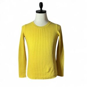 Banana Republic Filpucci Italian Yarn Yellow‎ Ribbed Knit Long Sleeve Sweater